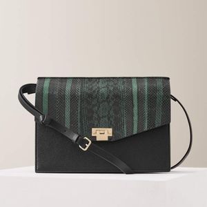 Reiss Snake Skin Leather Crossbody Bag